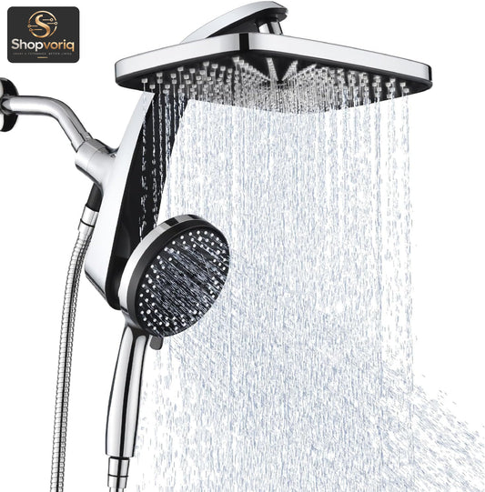 Premium 12-Inch Rainfall Shower Head with Handheld Spray – Chrome