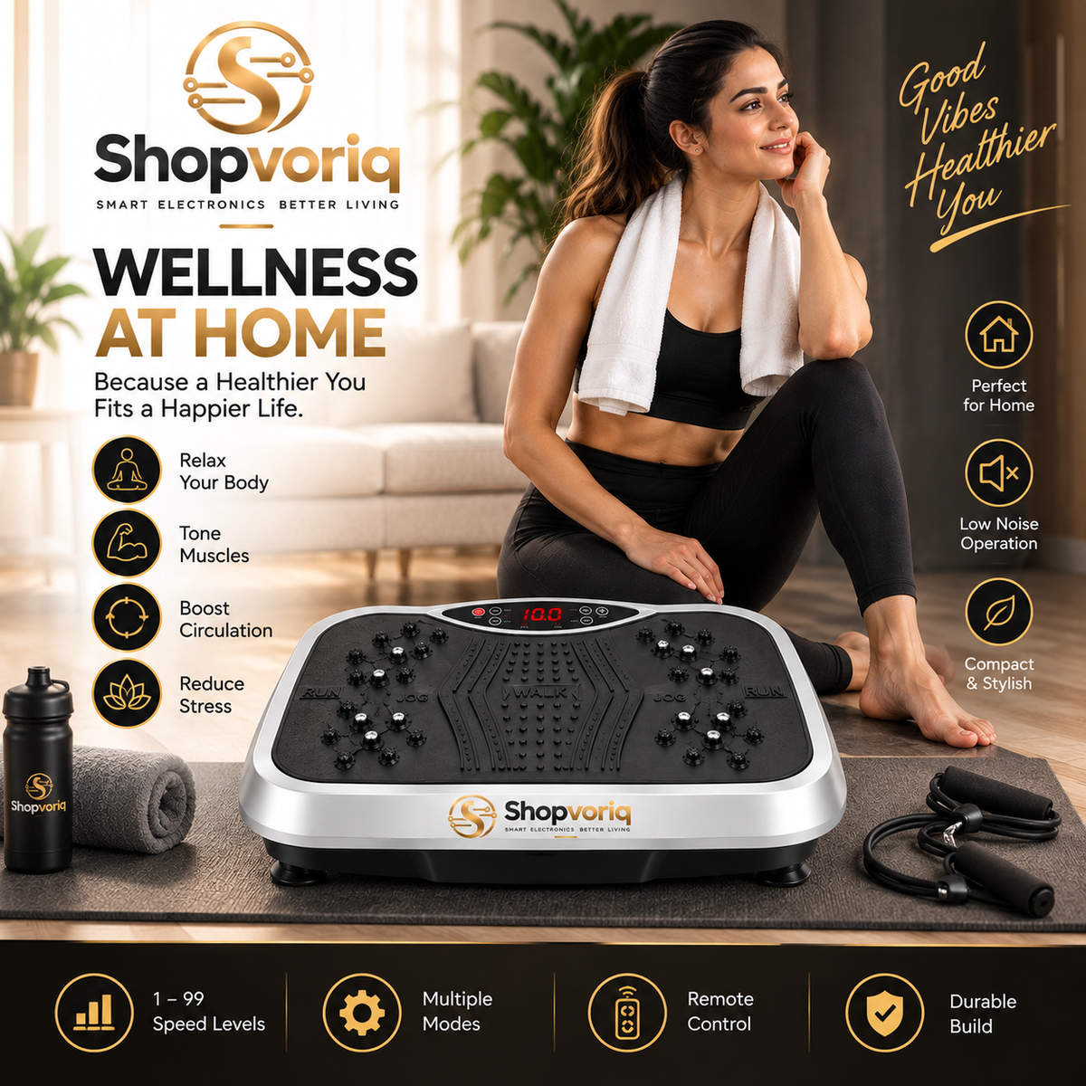Resistance Band Vibration Platform for Weight Loss and Body Toning